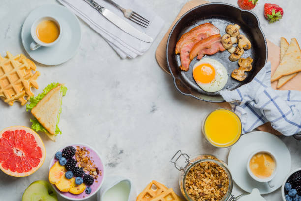 istock Breakfast and lunch concept - traditional food 822738472