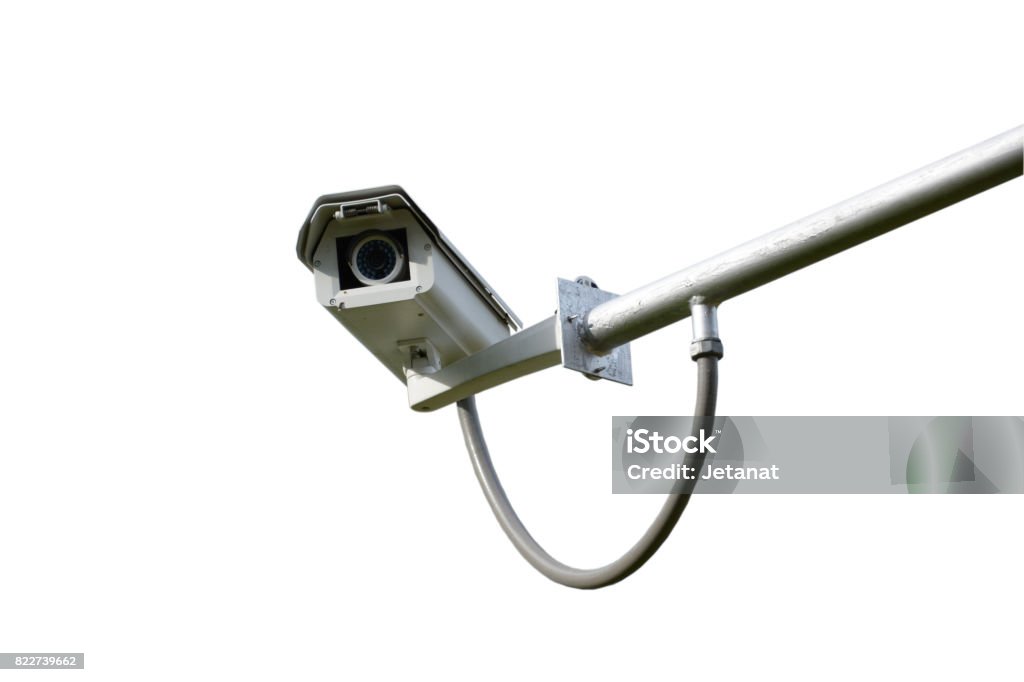 Isolated CCTV Cable Stock Photo