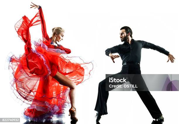Man Woman Couple Ballroom Tango Salsa Dancer Dancing Silhouette Stock Photo - Download Image Now