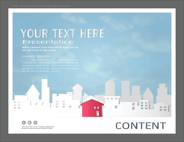 Paper art style for presentation layout design template, City buildings and commercial real estate concept. Paper art style for presentation layout design template, City buildings and commercial real estate concept, Vector illustration modern background. sales pitch illustrations stock illustrations