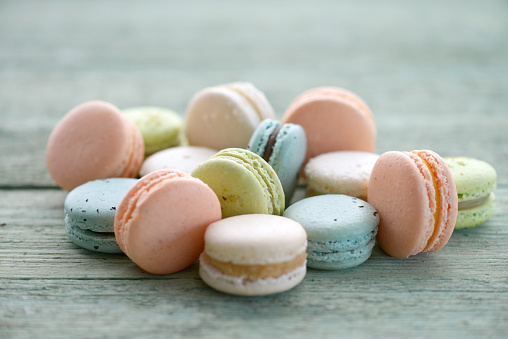 Macaroons On a wooden background