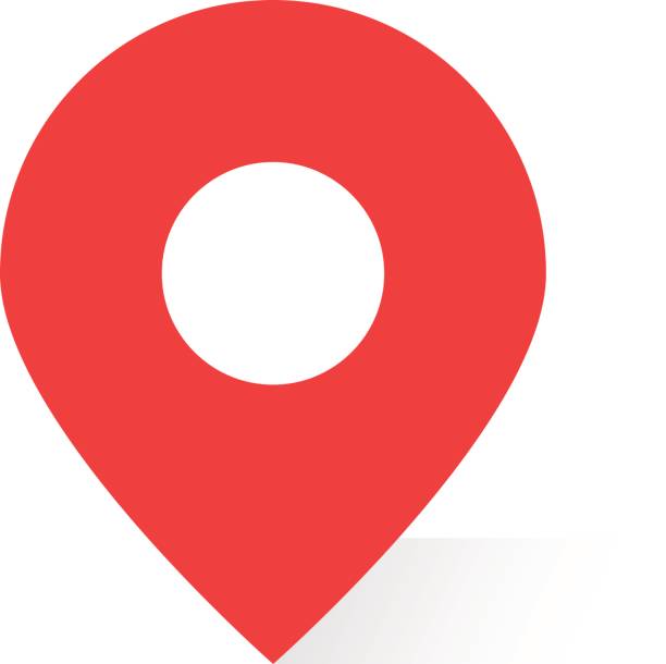 simple red map pin with shadow simple red map pin with shadow. concept of global coordinate dot, needle tip, positioning pictogram, user interface element label, ui. flat style trend modern brand graphic design on white background country geographic area stock illustrations