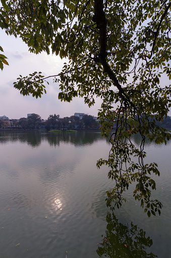 Hoan Kiem Lake  also known as Sword Lake, is a lake in the historical center of Hanoi, the capital city of Vietnam. The lake is one of the major scenic spots in the city and serves as a focal point for its public life.