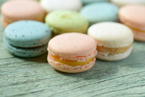 istock Macaroons On a wooden background 822777490