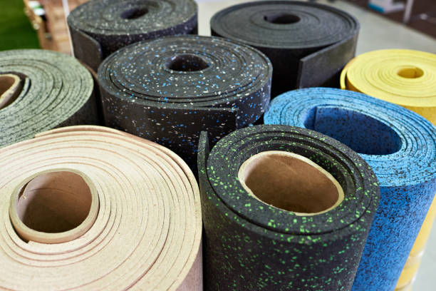 rivestimenti per pavimenti in gomma plastica per palestra sportiva - rubber foto e immagini stock
