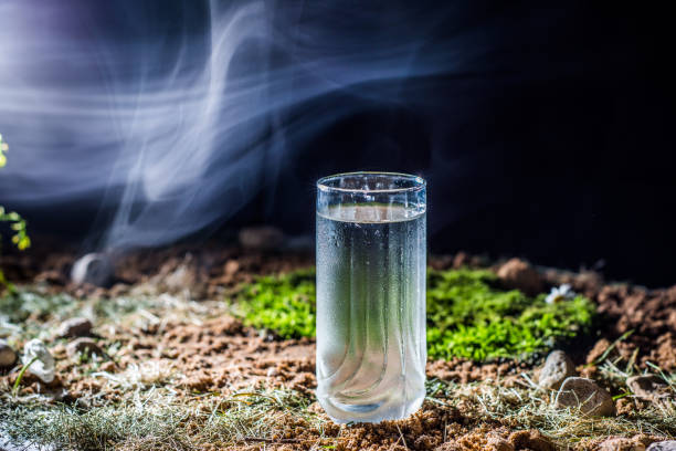 istock A glass of water on the ground 822797020