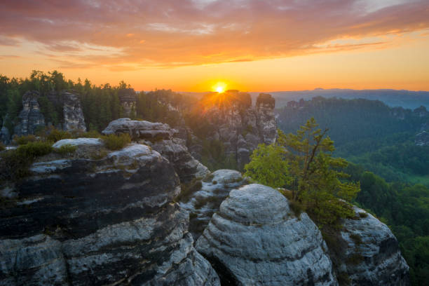 istock Saxon switzerland panorama from the vantage point Bastei 822803298