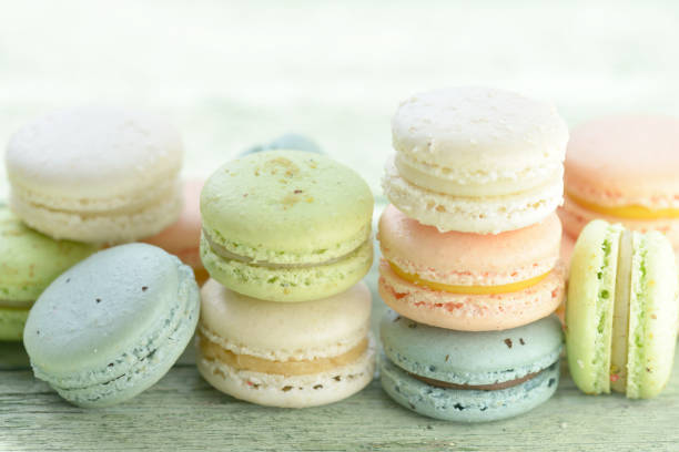 istock Macaroons On a wooden background 822828972