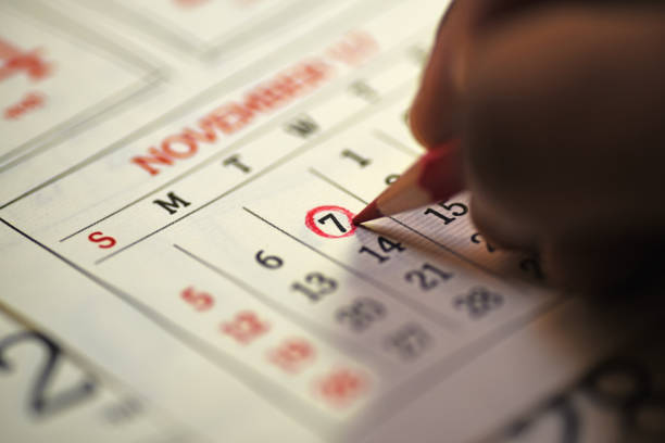 istock 7th day of the month marked in calendar 822845738
