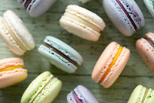 istock Macaroons On a wooden background 822874020