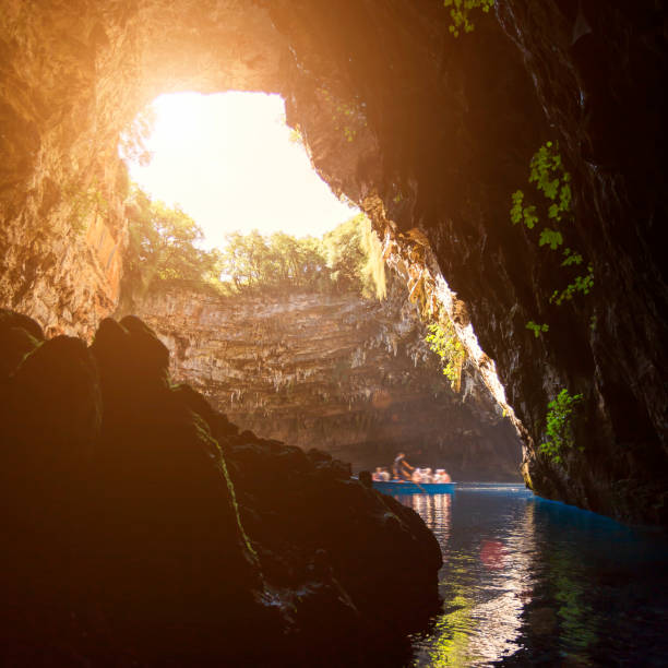 istock Sunbeam breaks inside Melissani Cave in Kefalonia 822874066