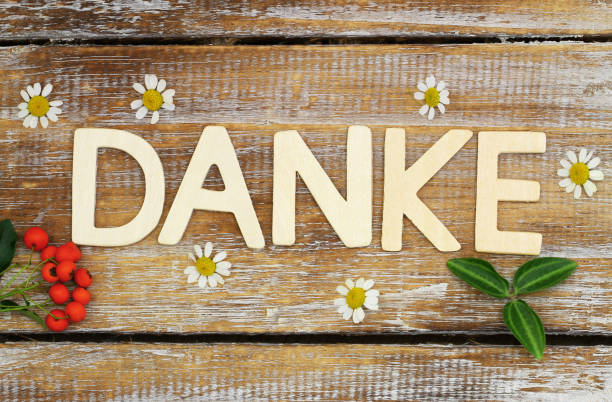 istock Danke (thank you in German) written with woodens on wood 822888140