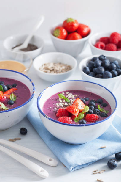 istock healthy berry smoothie bowl with strawberry blueberry raspberry and chia seed 822924342