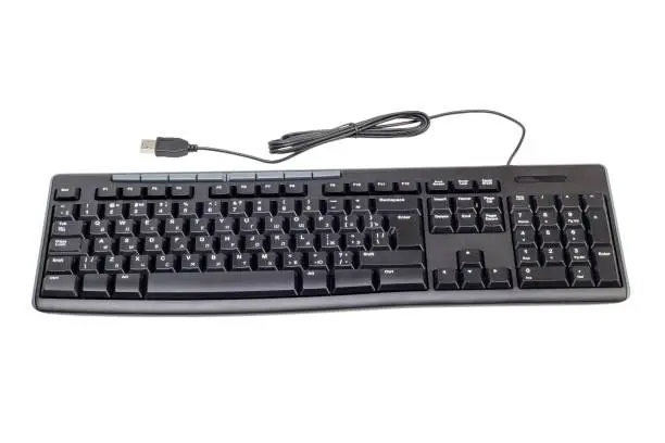 Electronic collection - black computer keyboard isolated on white background