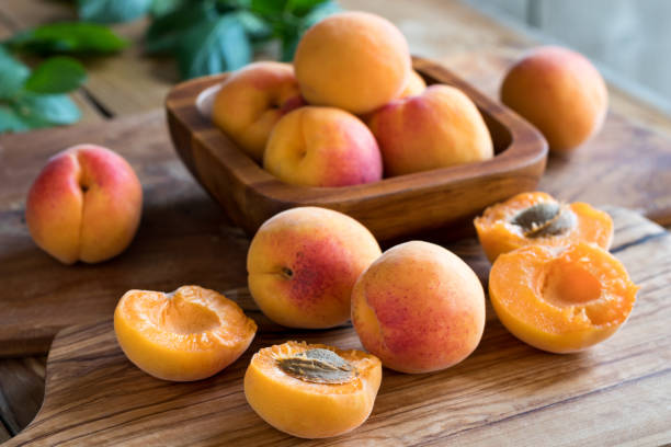 istock Freshly harvested ripe apricots 822929766