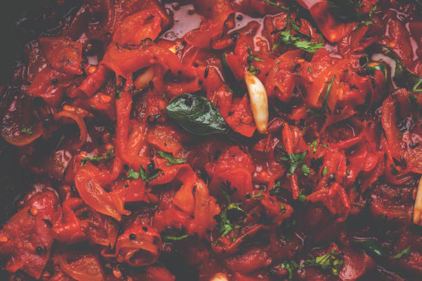 istock Tomato Curry or Sabzi or sabji or chutney, popular indian vegetable menu for main course 822934662