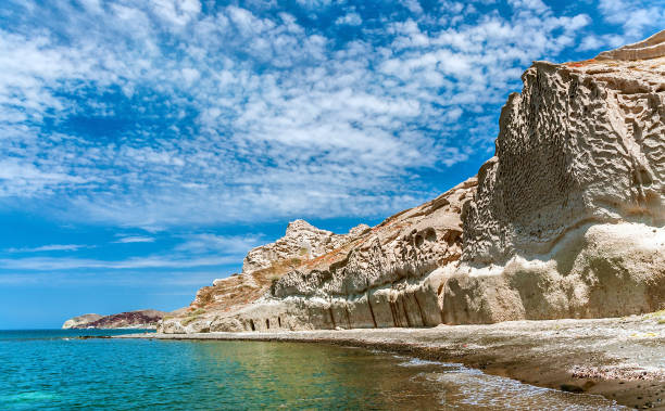 istock Rocky coastline of Thira 822940702