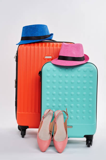 istock Woman sandals, suitcases, hats. 822966534