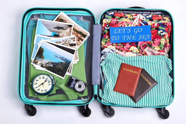 istock Ready suitcase for sea departure. 822977116