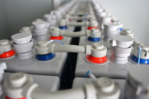 istock Industrial power electric DC battery accumulators. 822982178
