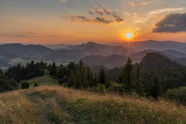 istock Sunset on Slachovky hill in summer evening 822995108