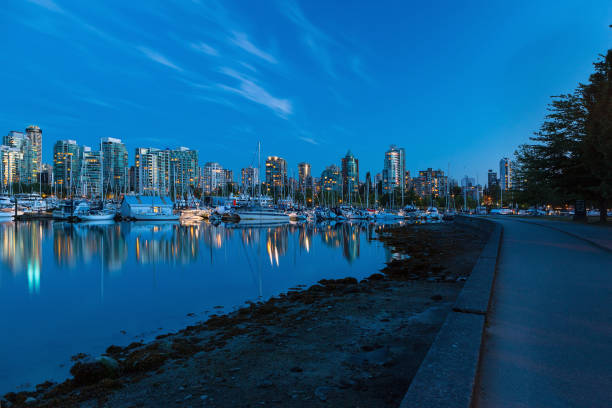 istock Vancouver BC Skyline along Waterfront Blue Hour 823026374