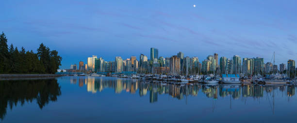istock Vancouver BC City Skyline during Evening Blue Hour Panorama 823026838