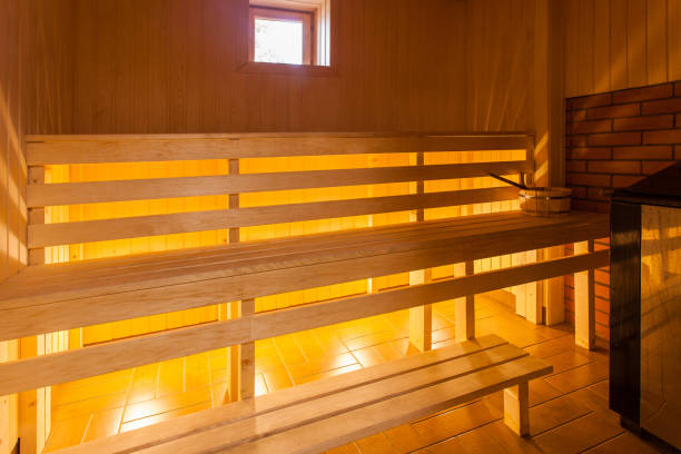 istock Interior of a wooden bath 823047348