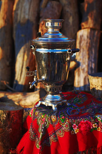 istock Traditional folk Russian tea pot  samovar 823058262