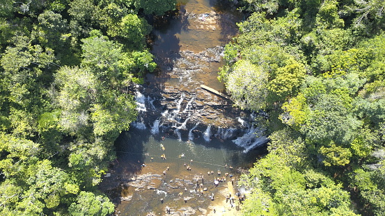 Aerial view of Tijuí waterfall