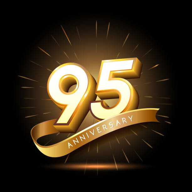 95-letnia uroczystość z okazji złotej rocznicy fajerwerków i wstążki - 99 stock illustrations