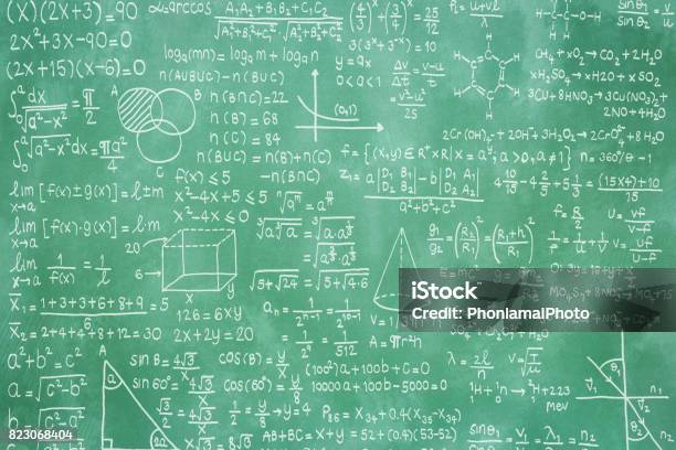 Green Formula Math Books Green Blackboard With Math Formula Stock Photo - Download Image Now ...