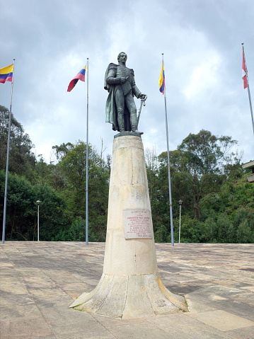 19th June 2017, Tunja, Colombia - The statue of Francisco de Paula Santander at Puente de Boyaca, the site of the famous Battle of Boyaca where the army of Simon Bolivar, with the help of the British Legion, secured the independence of Colombia
