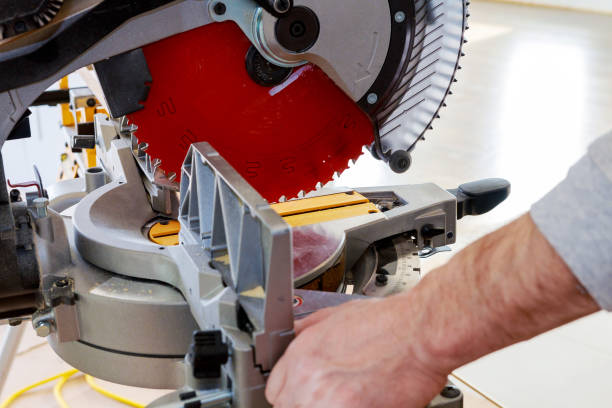 istock Mitre Saw in and Crosscut Timber 823154428
