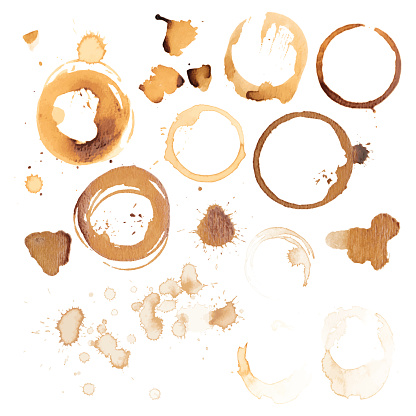 A vector illustration of coffee stains.