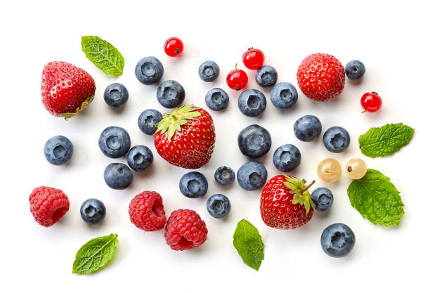 다양 한 신선한 딸기 - blueberry berry fruit berry fruit 뉴스 사진 이미지
