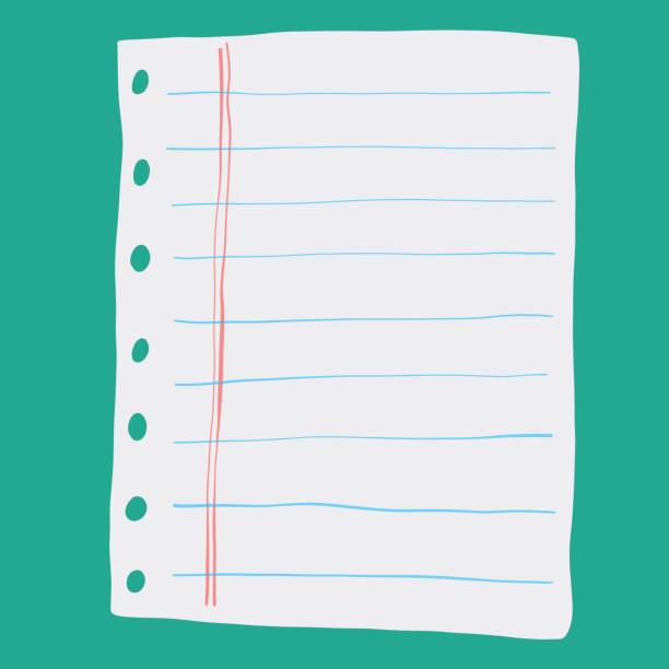 Notebook page Vector illustration of a notebook page lined paper paper note pad blank stock illustrations