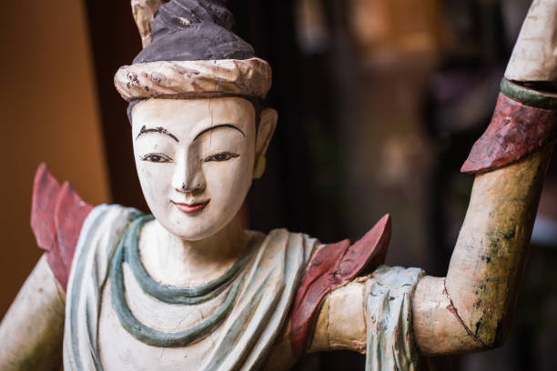 Burmese or Myanmar Style Wood Doll.