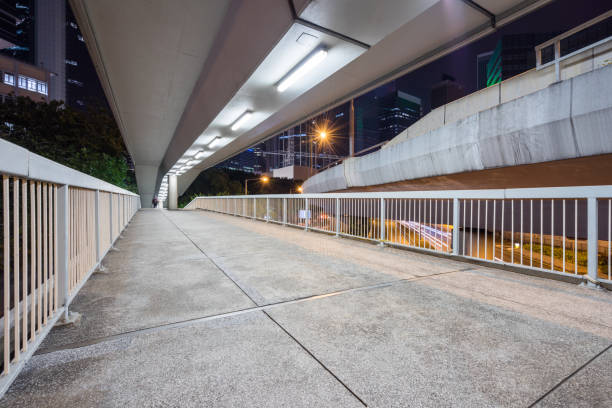 istock view of footbridge at night 823248030