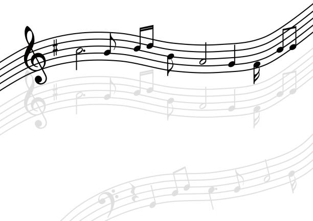 직원 표기법의 그림 - musical note music musical staff treble clef stock illustrations