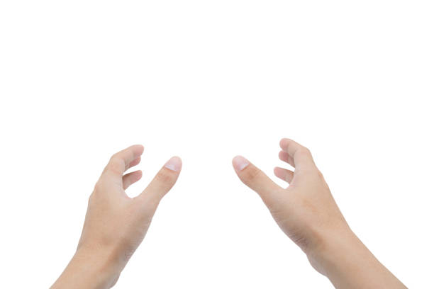 istock Young man hand gesture isolated on white background. 823254866