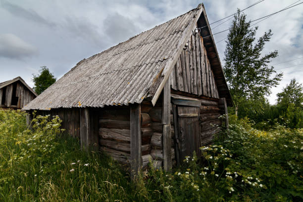 istock Old wooden barn in the village 823264072