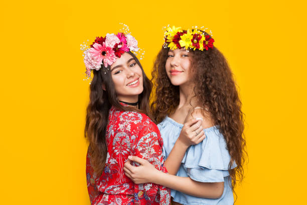 istock Stylish women in florar headbands 823267170