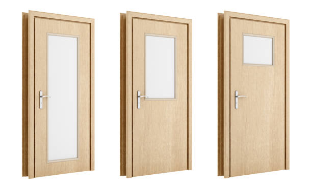 istock wooden door isolated on white background 823274770