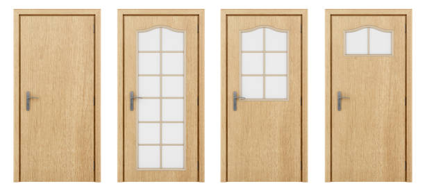 istock wooden door isolated on white background 823274872