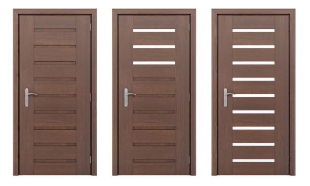 istock wooden door isolated on white background 823275256
