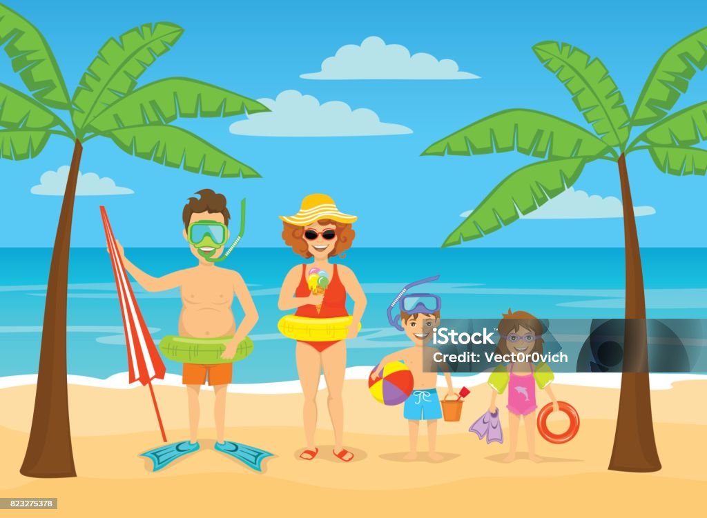 Funny Family On Summer Beach Tropical Vacations Stock Illustration - Download Image Now - Beach, Family, Humor - iStock Funny Family On Summer Beach Tropical Vacations Stock Illustration - Download Image Now - Beach, Family, Humor - iStock