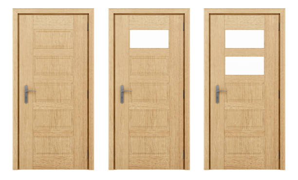 istock wooden door isolated on white background 823275386