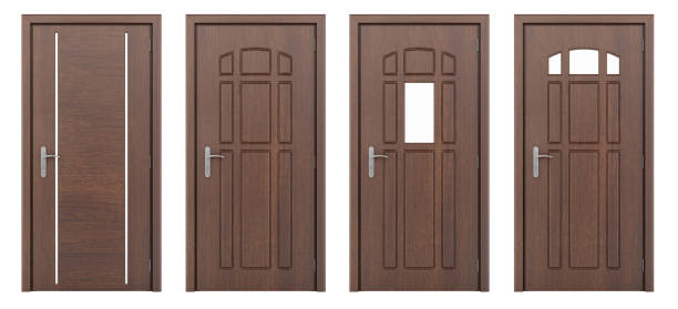 istock wooden door isolated on white background 823275596