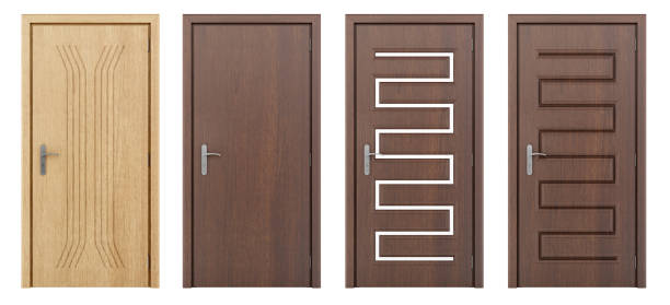 istock wooden door isolated on white background 823275598